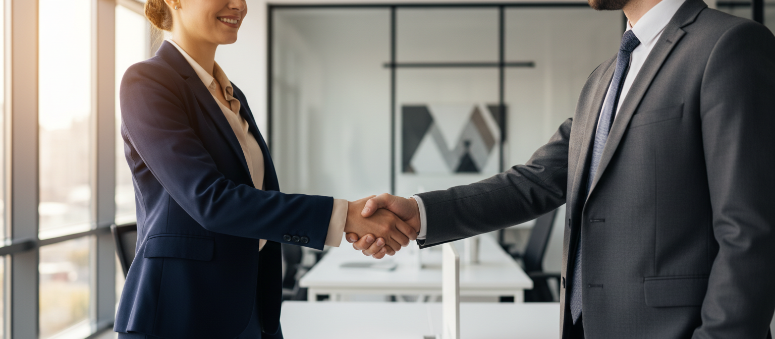 Business partners shaking hands