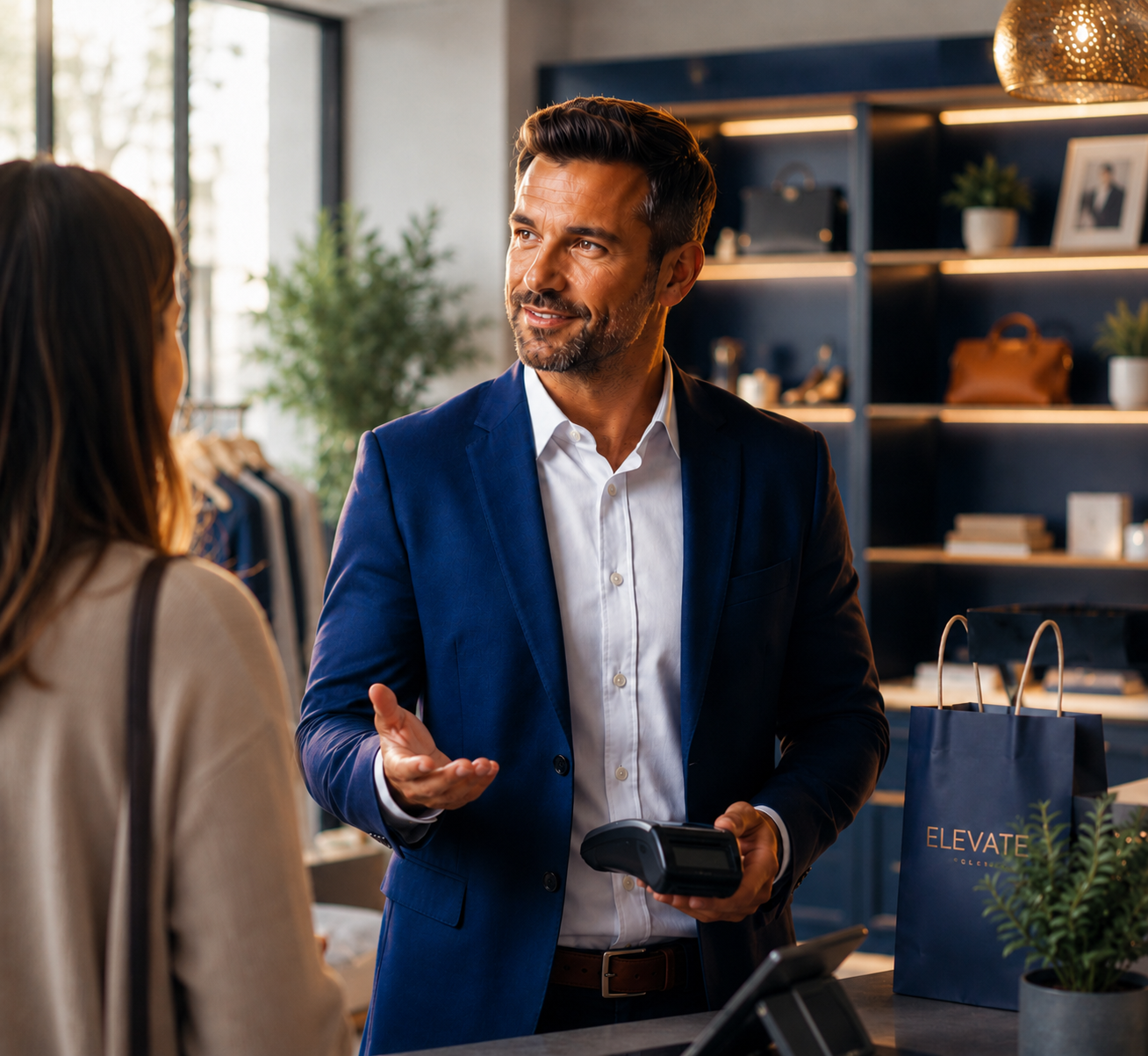 Funderial funding specialist helping a small business owner review financing options